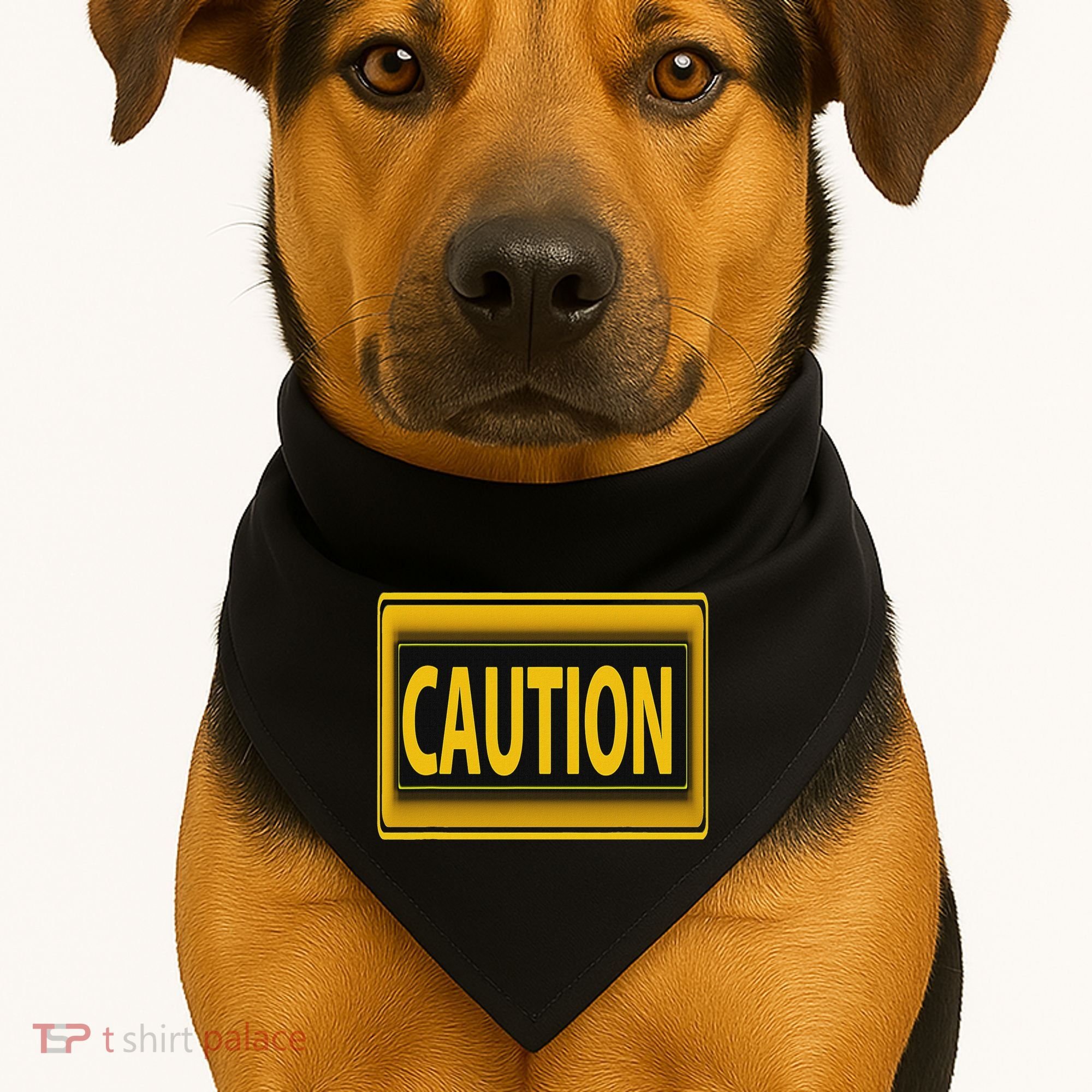 Caution Caution Warning Watch Out Proceed With Care USA-Made Doggie Bandana