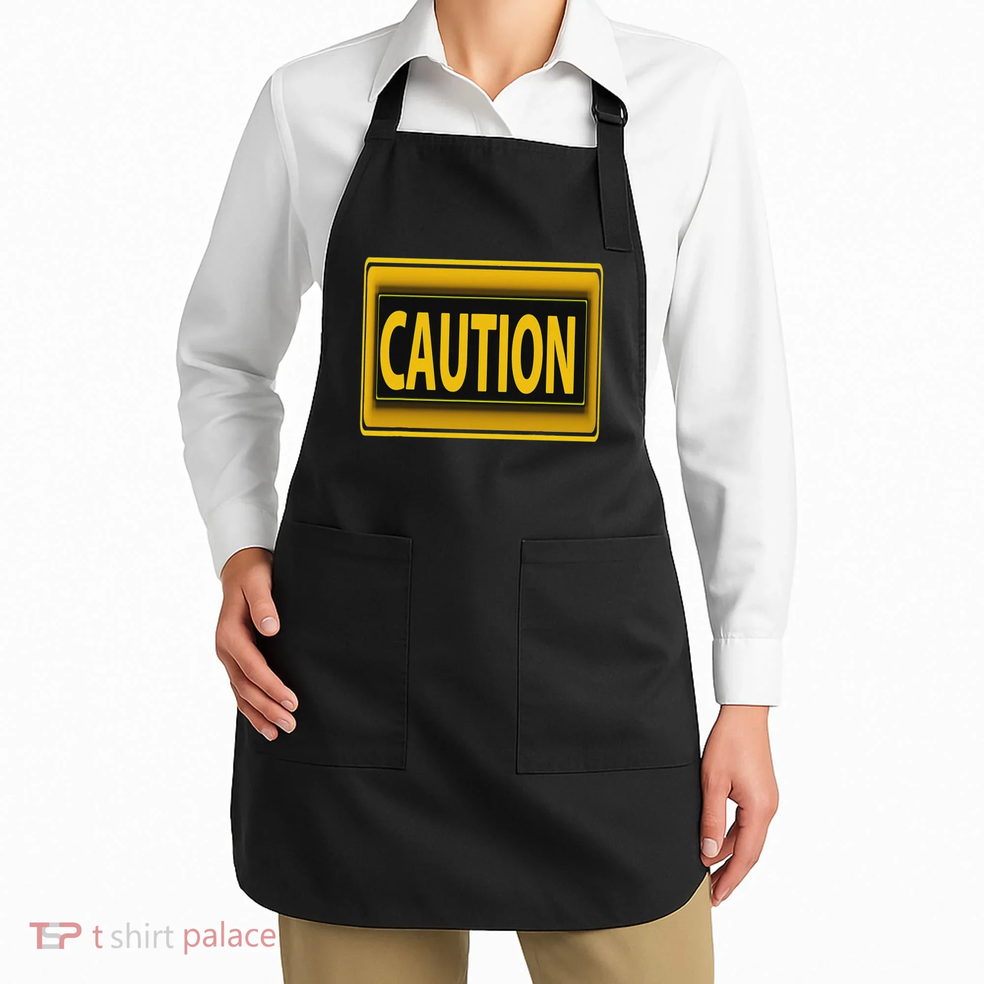 Caution Caution Warning Watch Out Proceed With Care Apron