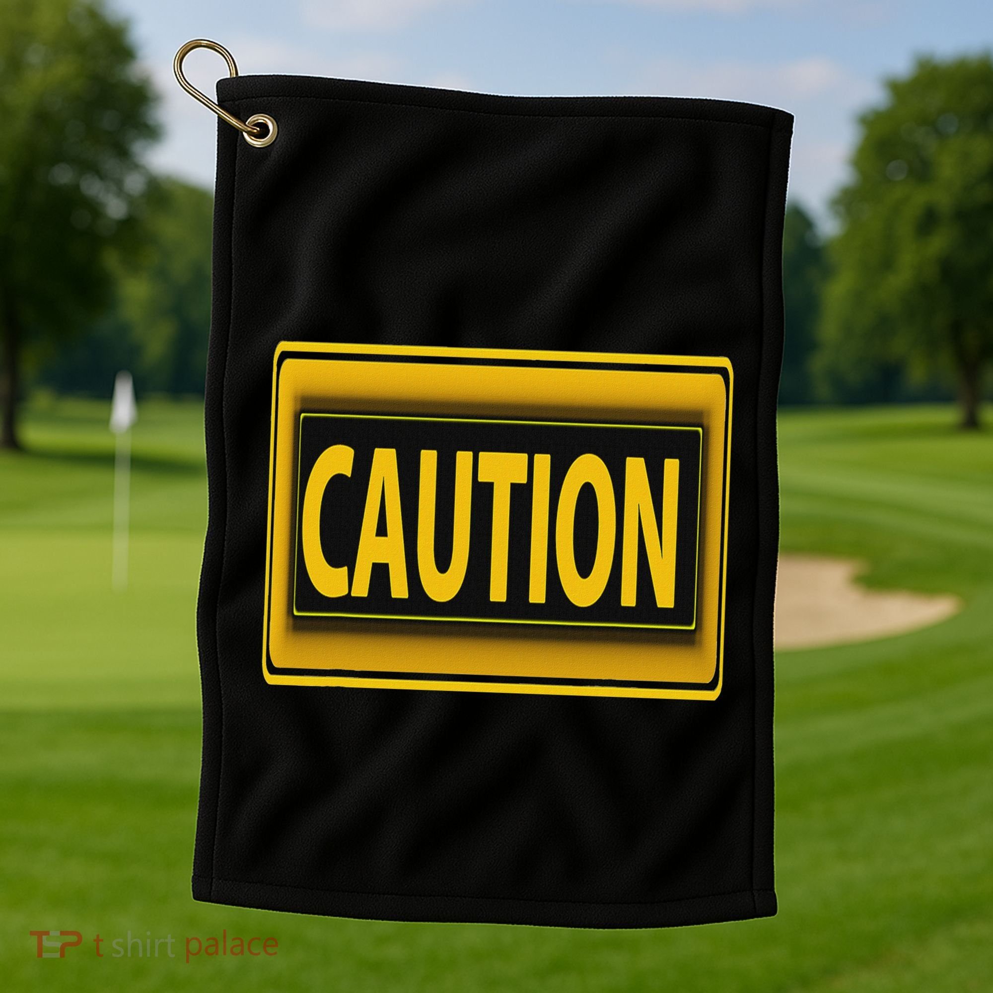 Caution Caution Warning Watch Out Proceed With Care Golf Towel