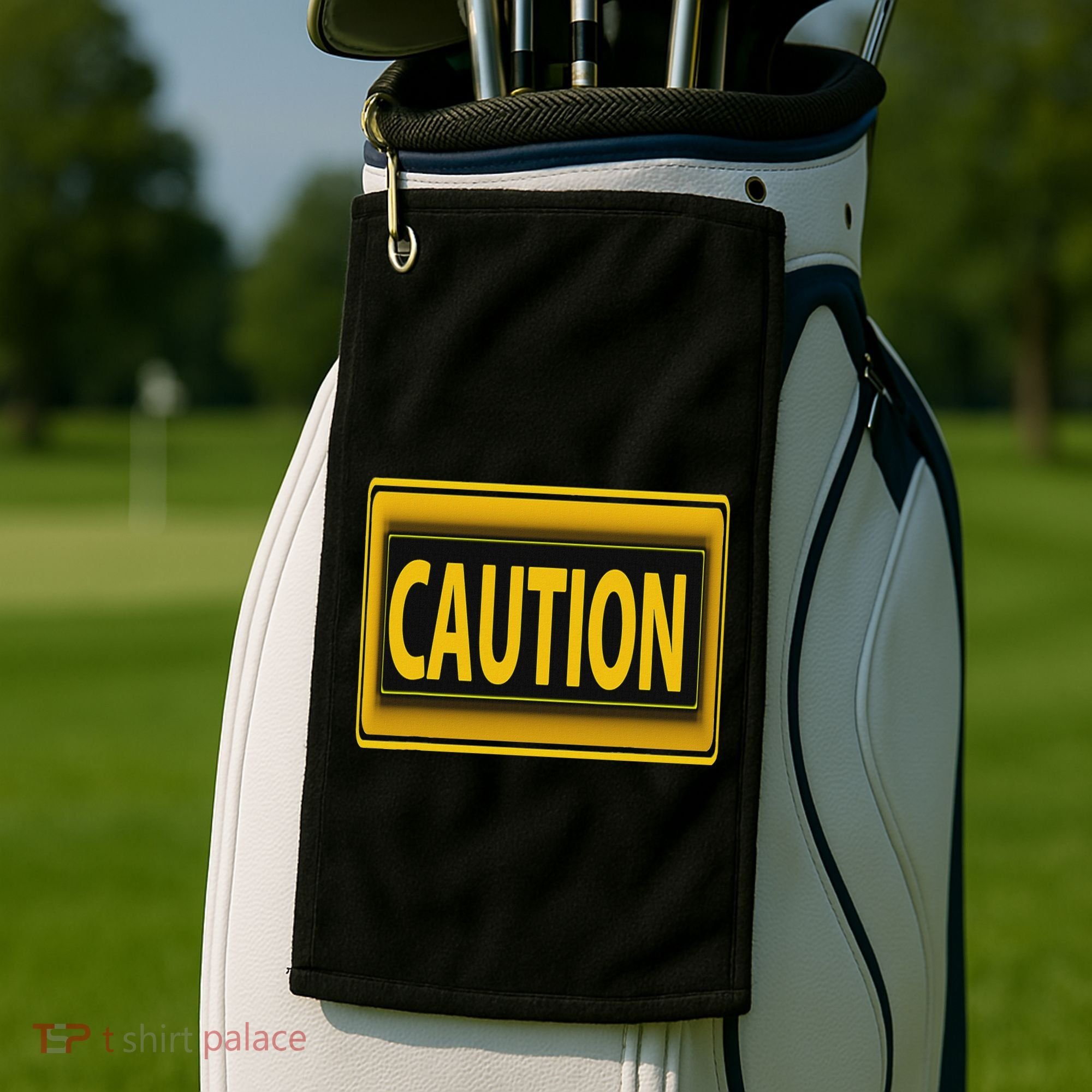 Caution Caution Warning Watch Out Proceed With Care Golf Towel