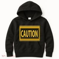 Caution Caution Warning Watch Out Proceed With Care Kids Hoodie thumb 0