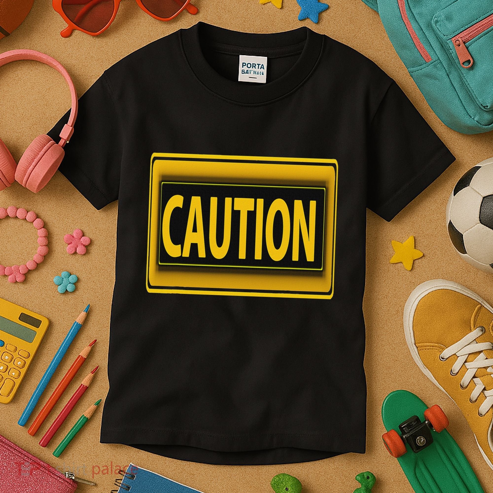 Caution Caution Warning Watch Out Proceed With Care Kids T-Shirt