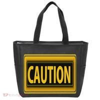 Caution Caution Warning Watch Out Proceed With Care Tote Bag thumb 0