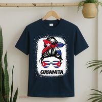Cubanita Cuba Women Hispanic Heritage Cuban Flag T-Shirt thumb 2