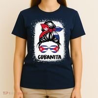 Cubanita Cuba Women Hispanic Heritage Cuban Flag T-Shirt thumb 4