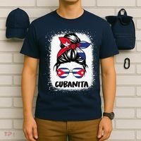 Cubanita Cuba Women Hispanic Heritage Cuban Flag T-Shirt thumb 6