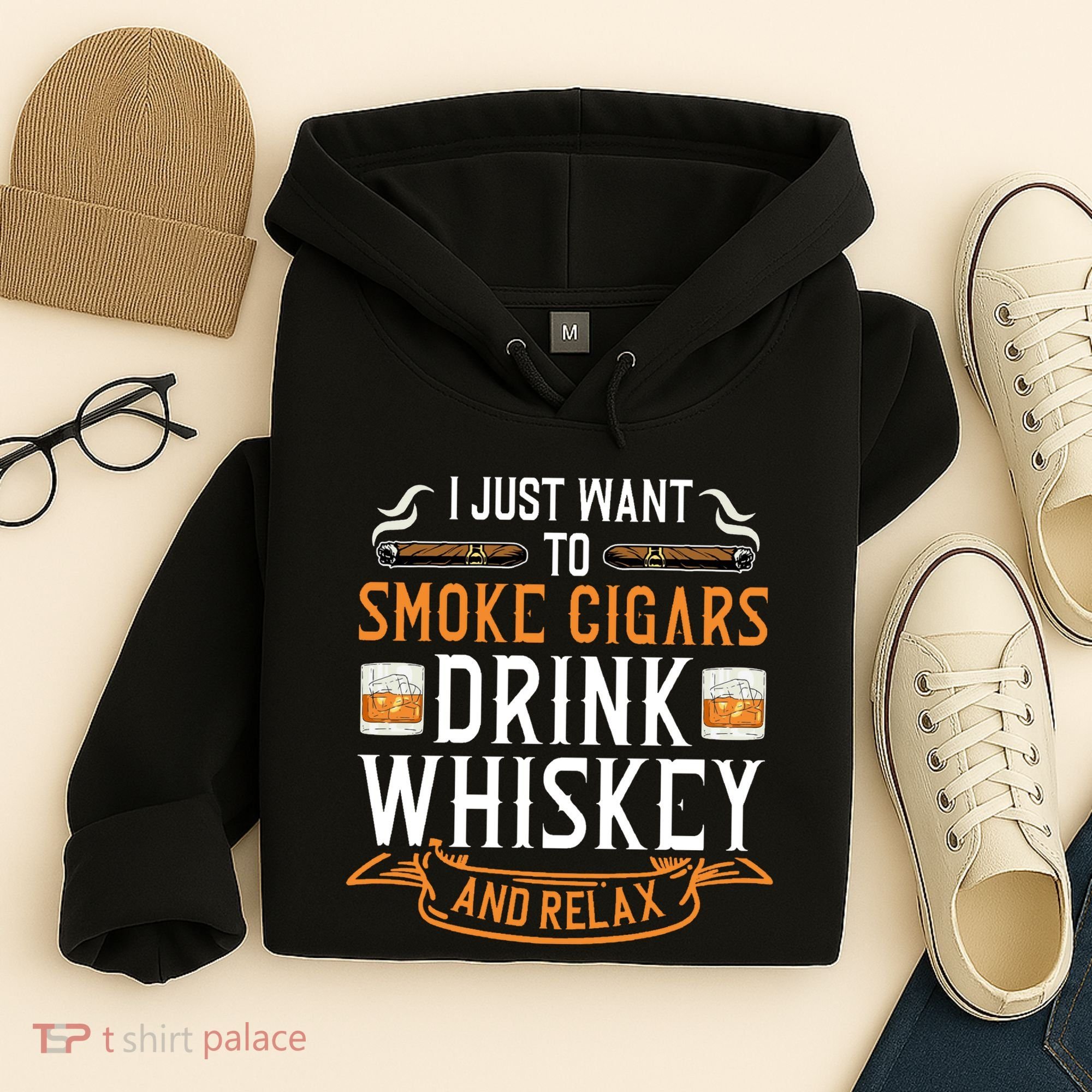 Cuban Cigar Whiskey Scotch Drinker Hoodie