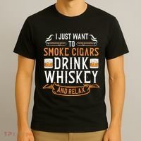 Cuban Cigar Whiskey Scotch Drinker T-Shirt thumb 3