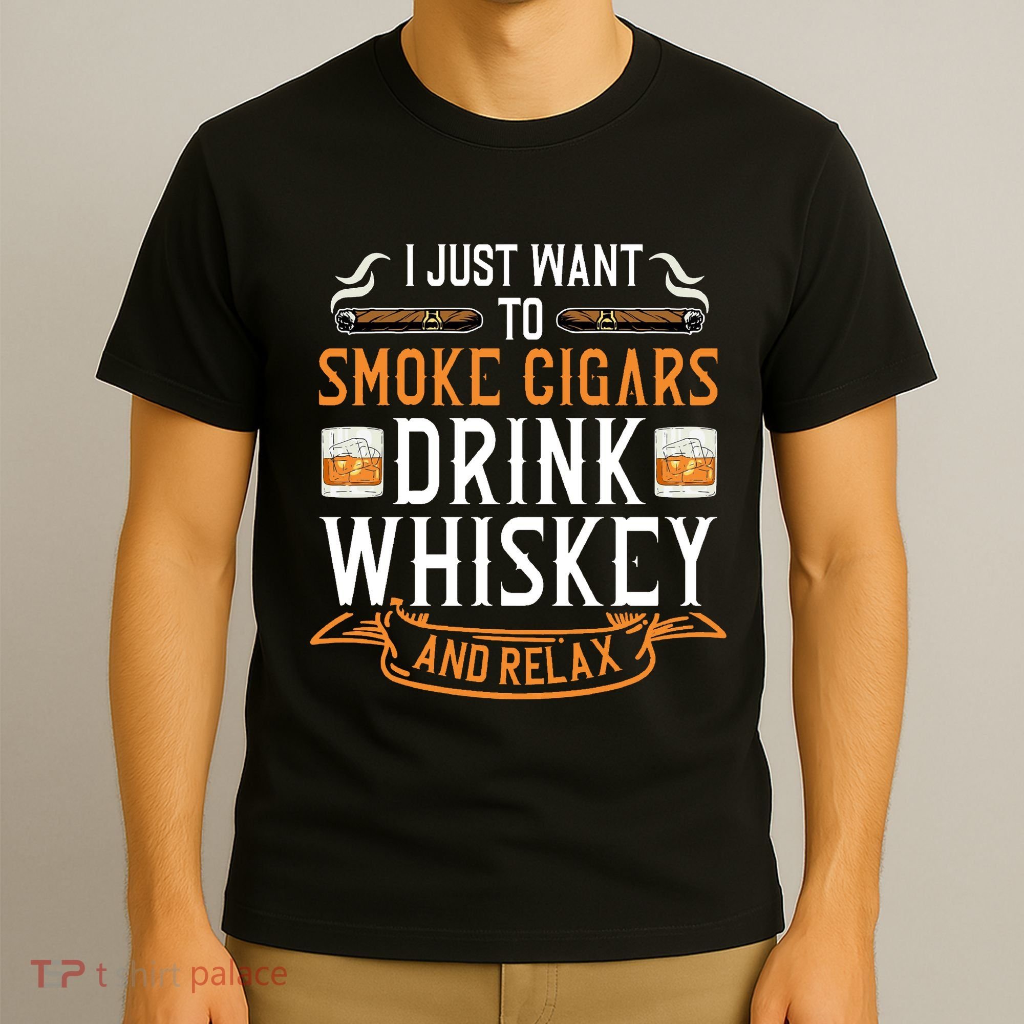 Cuban Cigar Whiskey Scotch Drinker T-Shirt