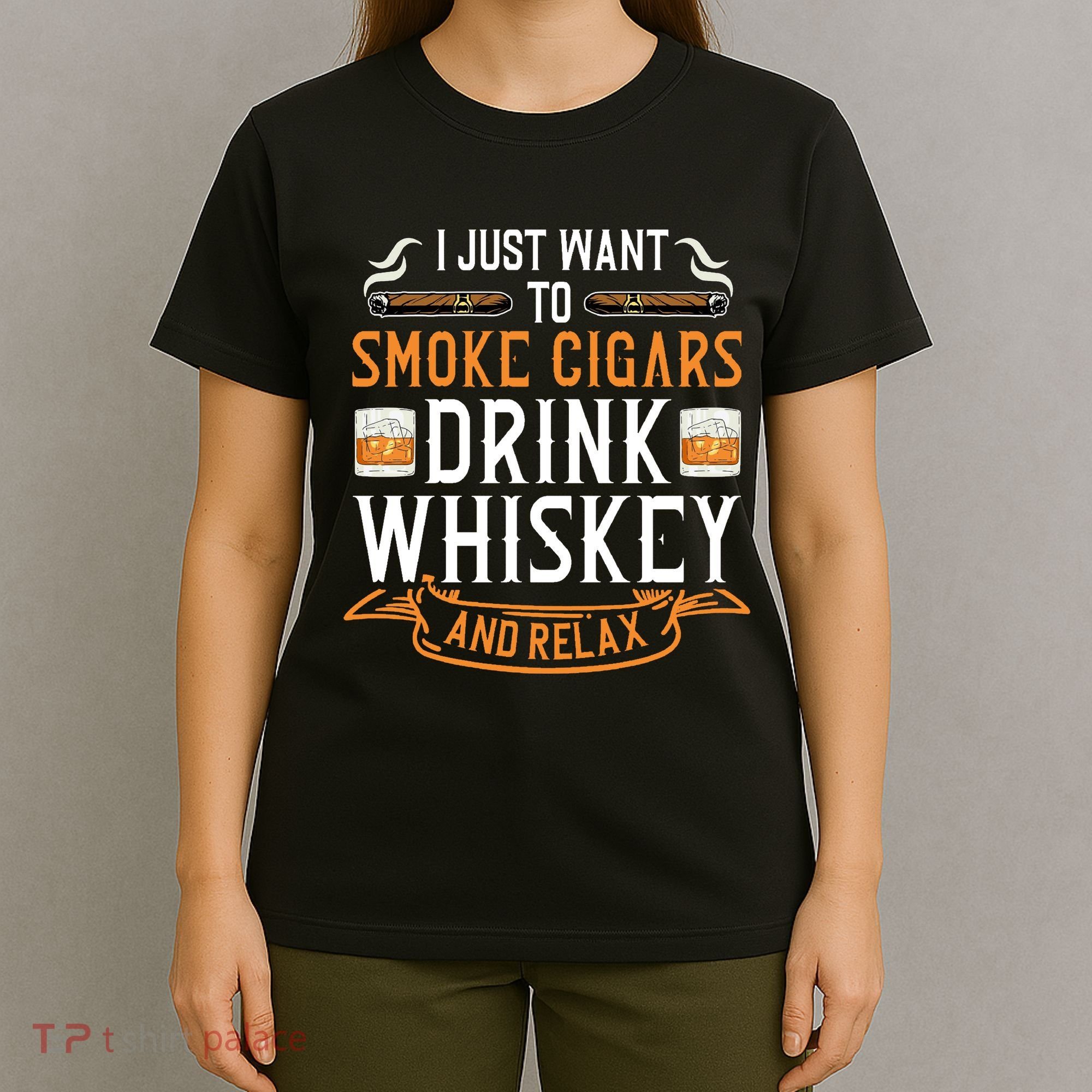 Cuban Cigar Whiskey Scotch Drinker T-Shirt