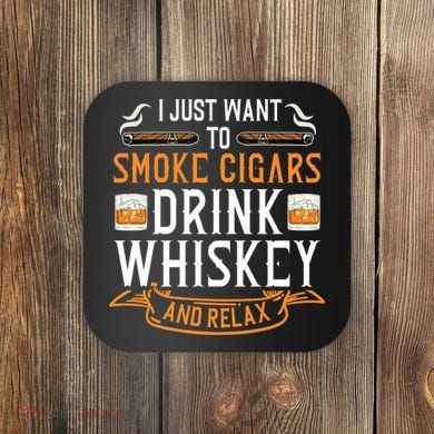 Cuban Cigar Whiskey Scotch Drinker Coaster