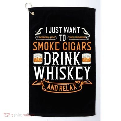 Cuban Cigar Whiskey Scotch Drinker Golf Towel