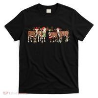Christmas Cow Western Xmas Lights Holiday Pajamas Cow Lover T-Shirt thumb 0