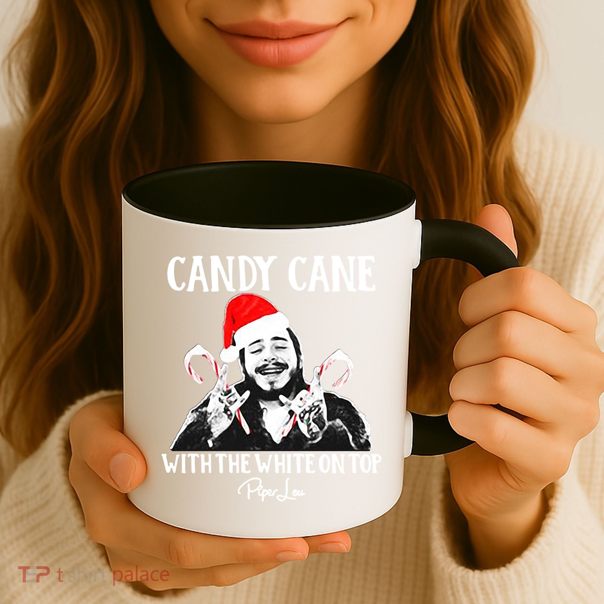 Candy Cane With The White On Top Christmas Coffee Mug