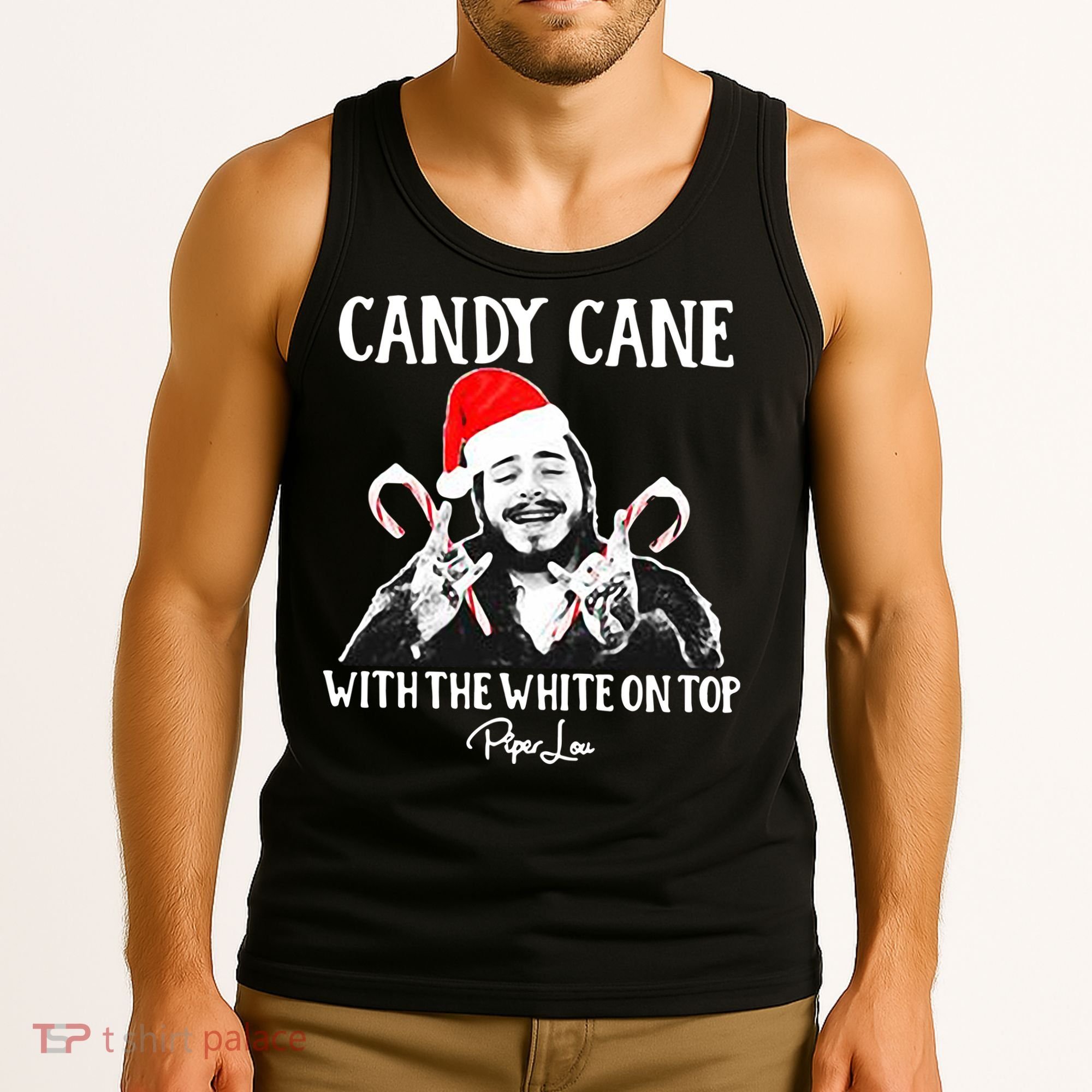 Candy Cane With The White On Top Christmas Tank Top