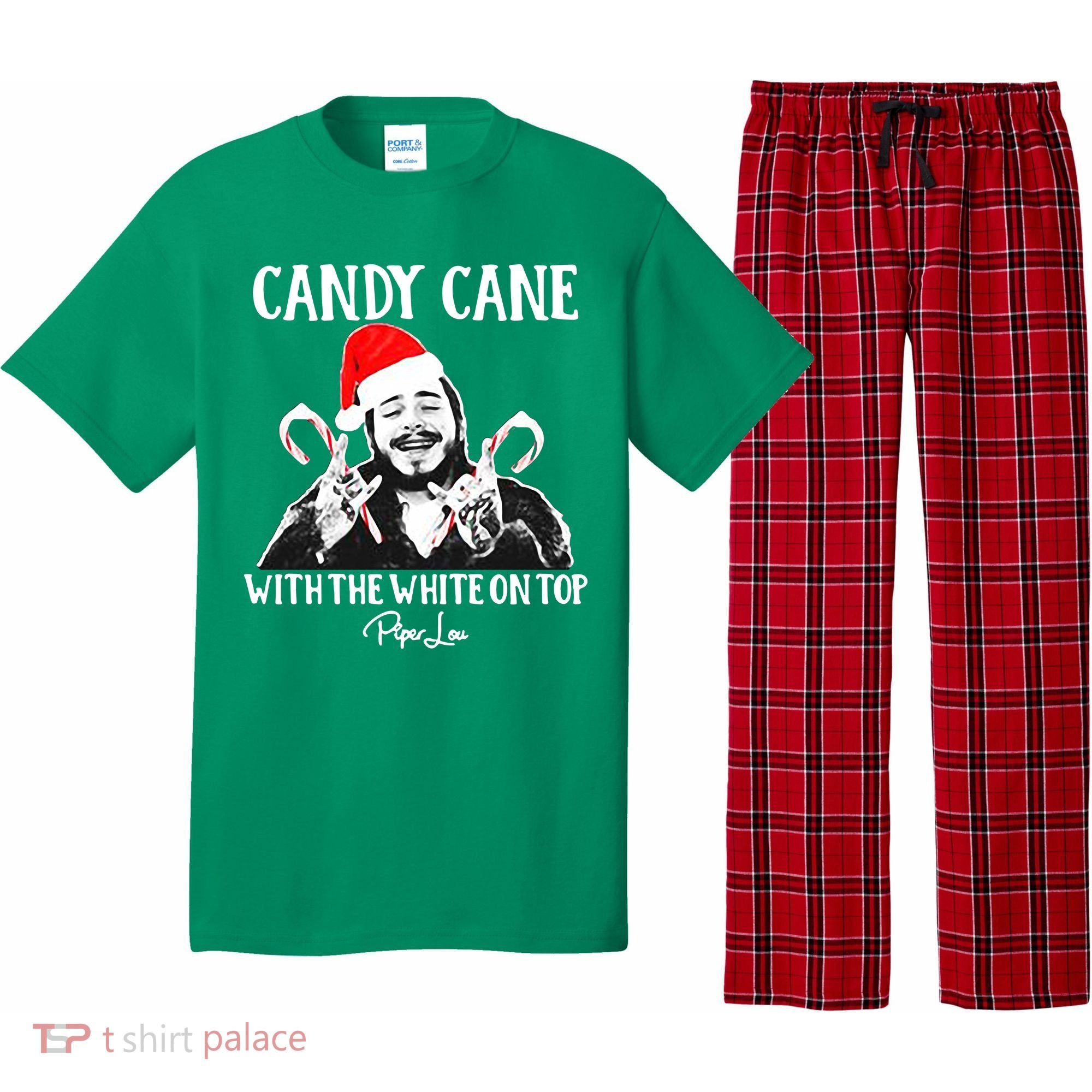 Candy Cane With The White On Top Christmas Pajama Set