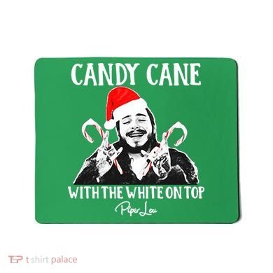 Candy Cane With The White On Top Christmas Mousepad