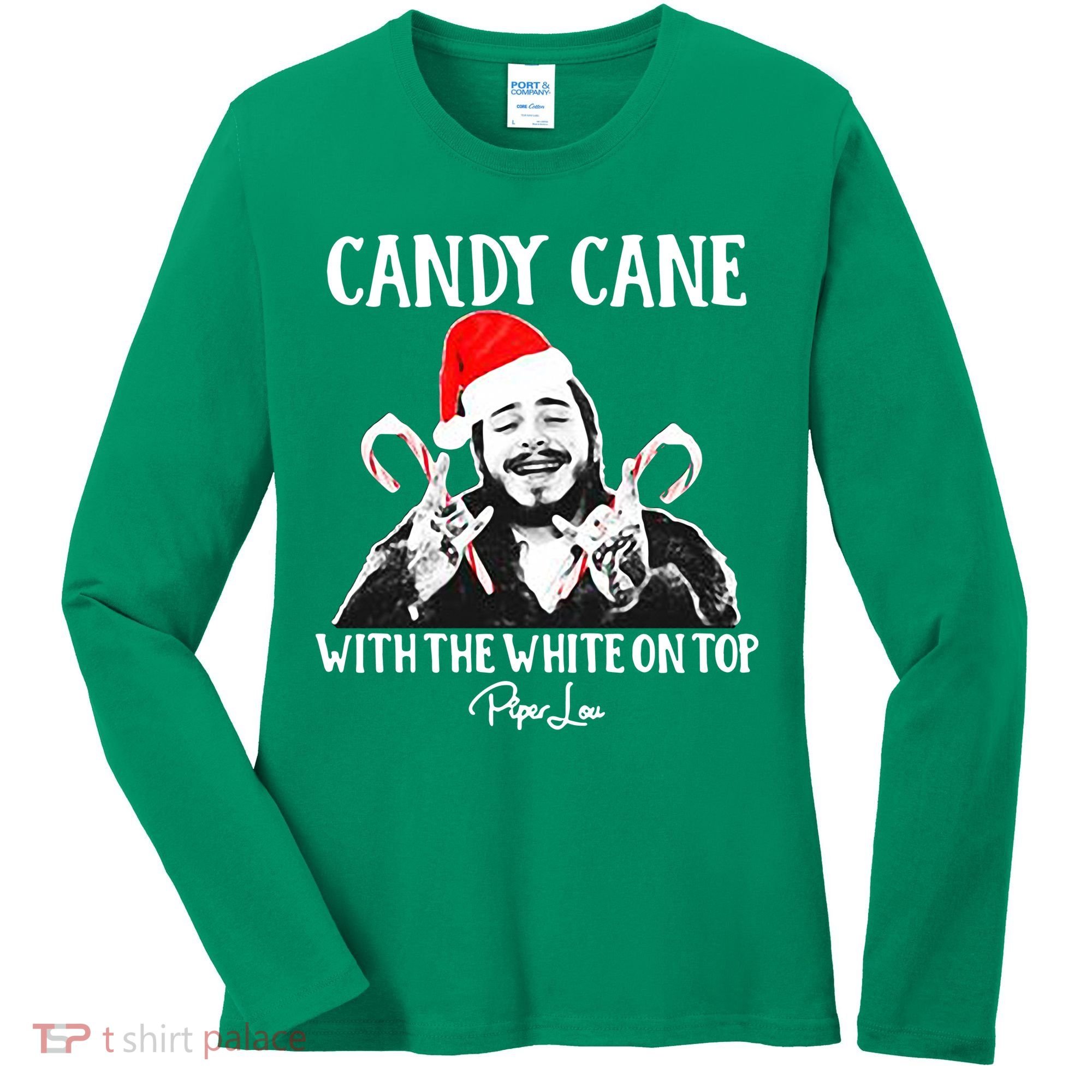 Candy Cane With The White On Top Christmas Women's Long Sleeve Shirt