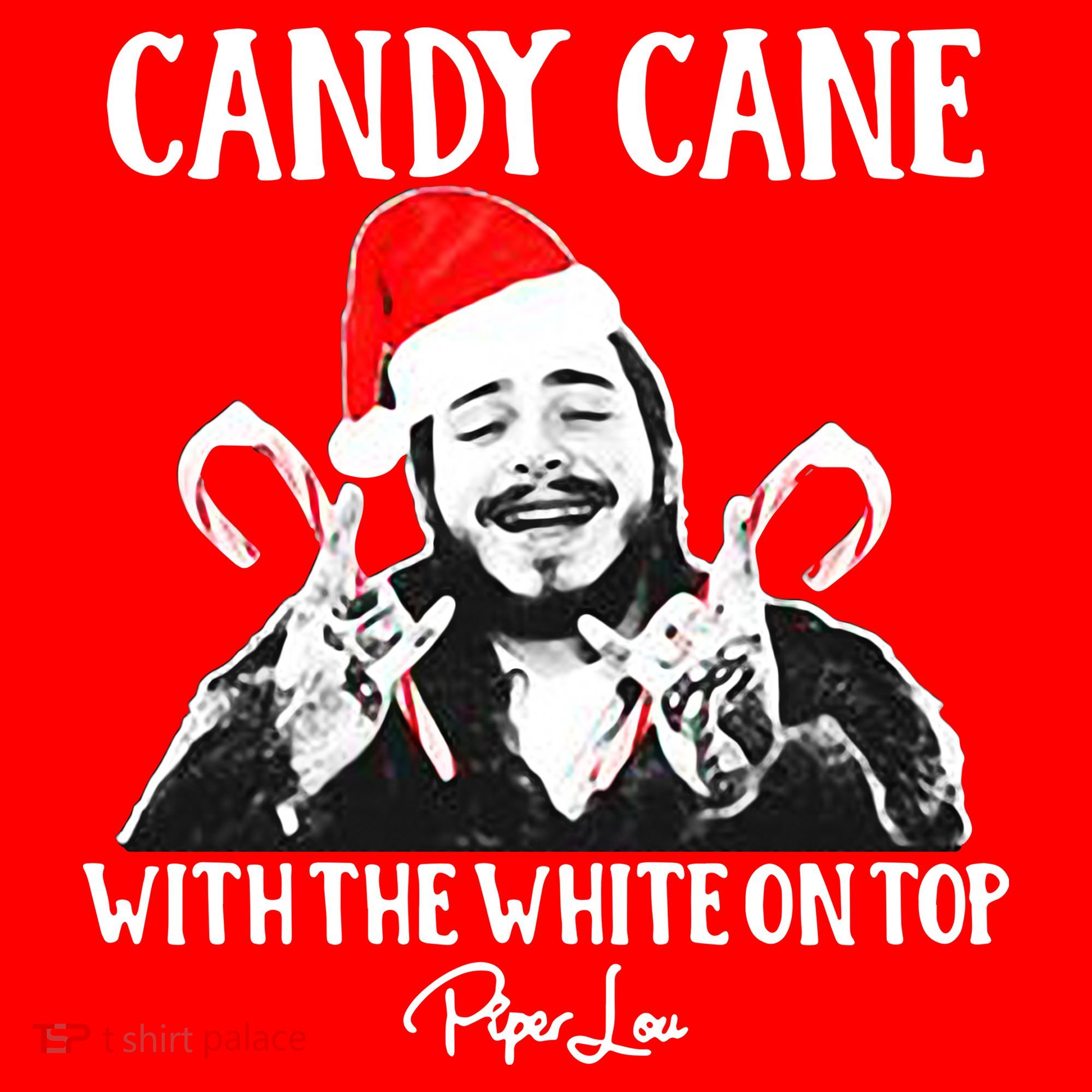 Candy Cane With The White On Top Christmas Santa Hat