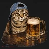 Cool Cat with Beer and Cap Fun Graphic Tank Top thumb 6