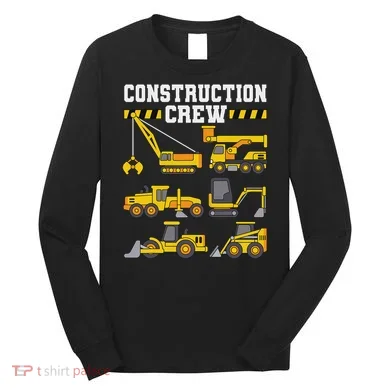 Construction Crew Worker Excavator Long Sleeve Shirt