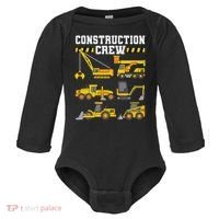 Construction Crew Worker Excavator Baby Long Sleeve Bodysuit thumb 0