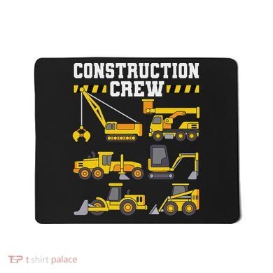 Construction Crew Worker Excavator Mousepad