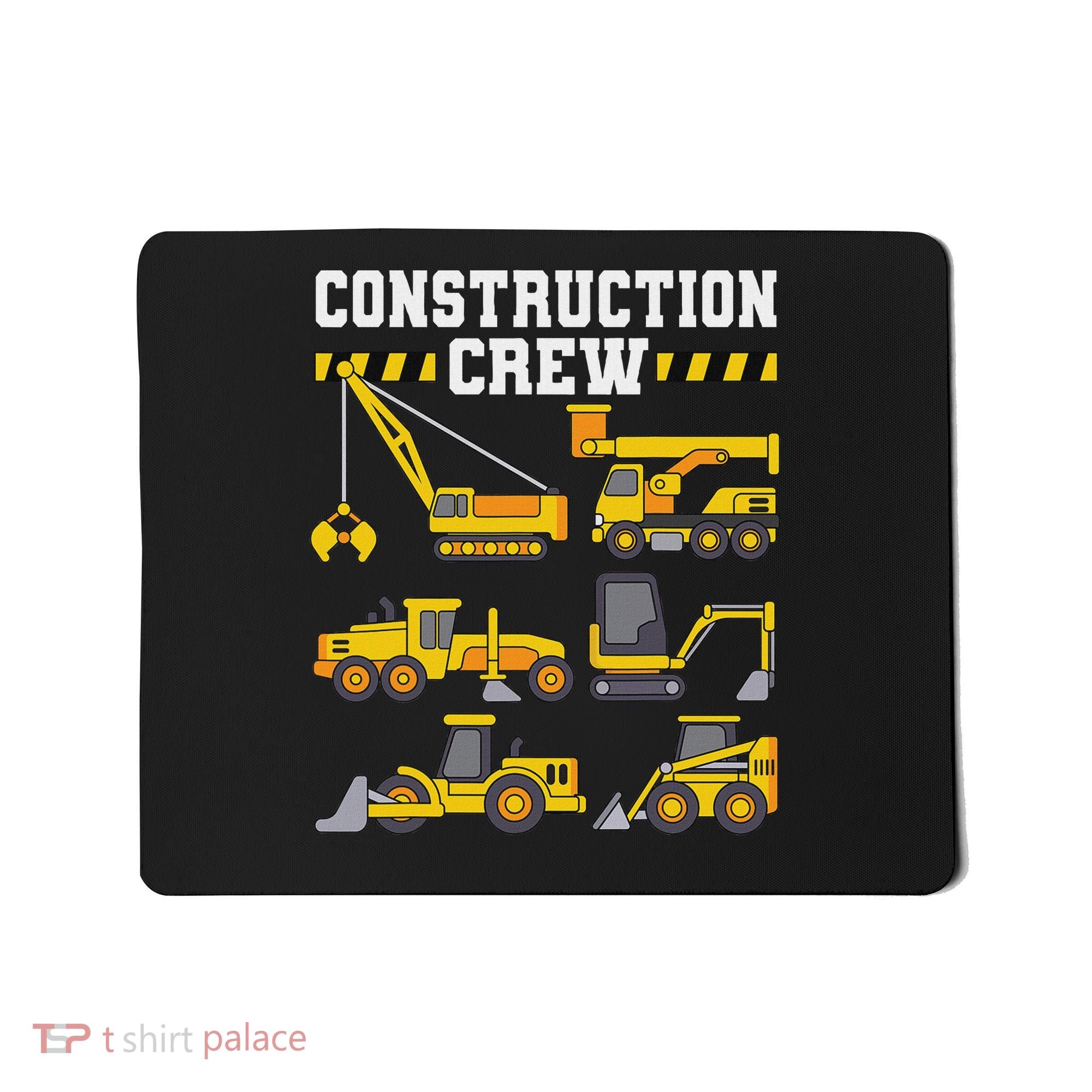 Construction Crew Worker Excavator Mousepad