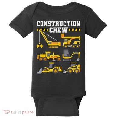 Construction Crew Worker Excavator Baby Bodysuit