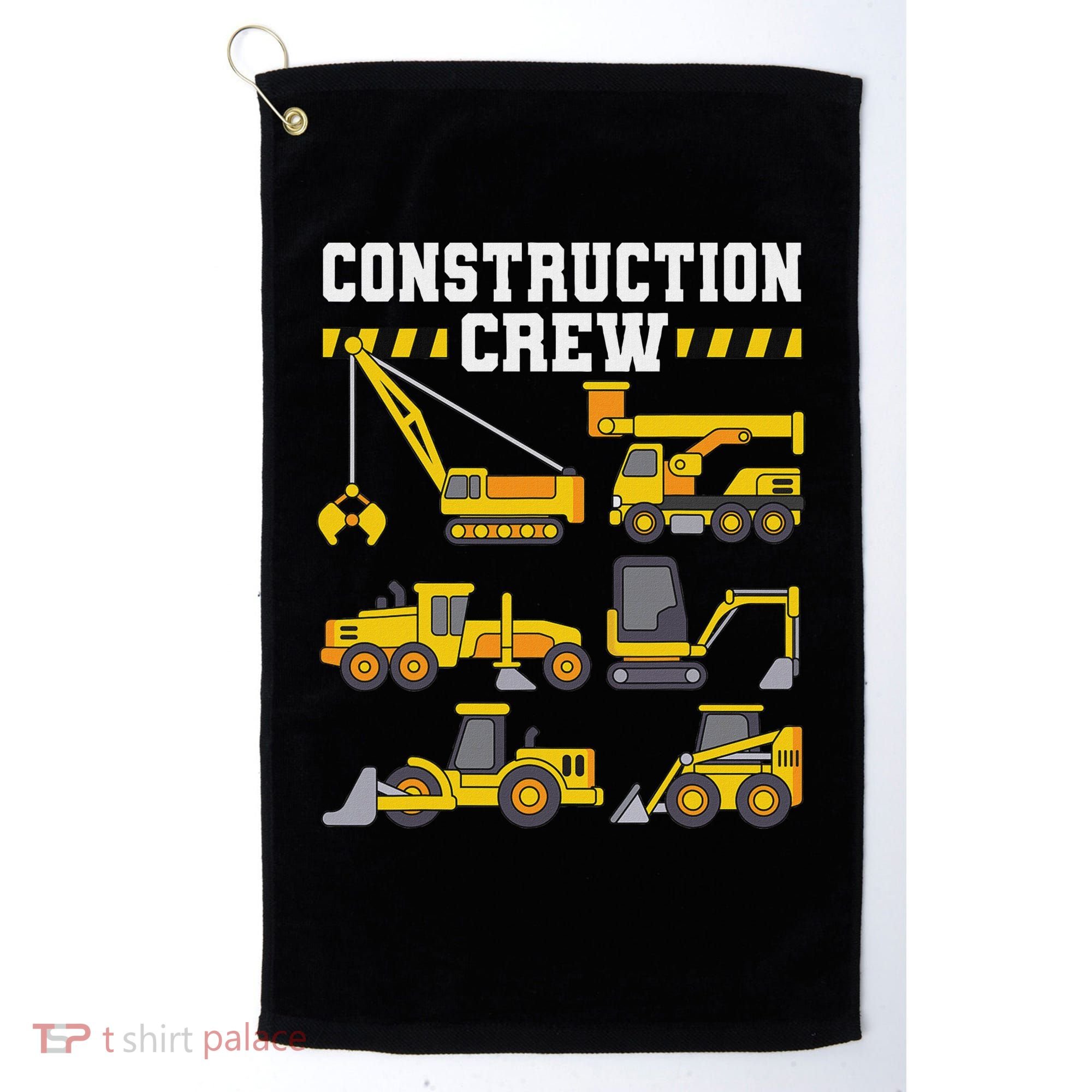 Construction Crew Worker Excavator Golf Towel
