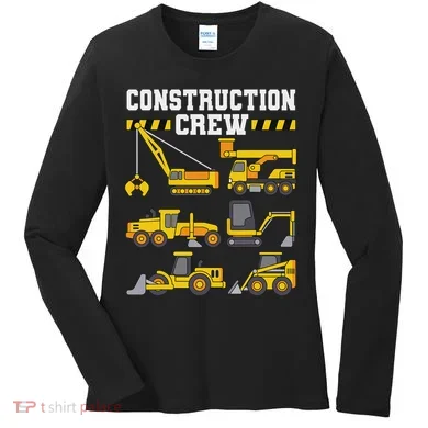 Construction Crew Worker Excavator Women's Long Sleeve Shirt