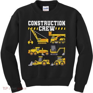 Construction Crew Worker Excavator Kids Sweatshirt