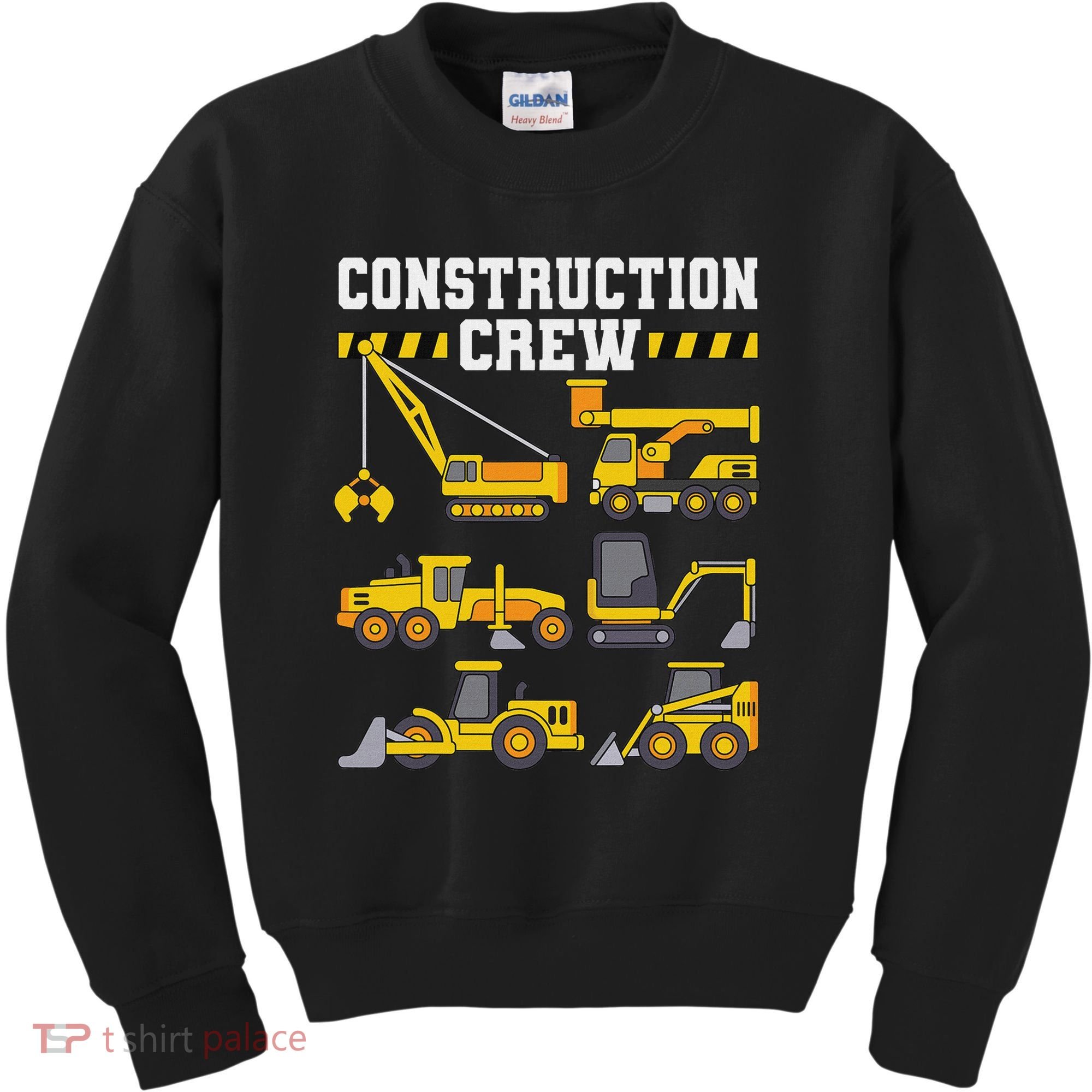 Construction Crew Worker Excavator Kids Sweatshirt