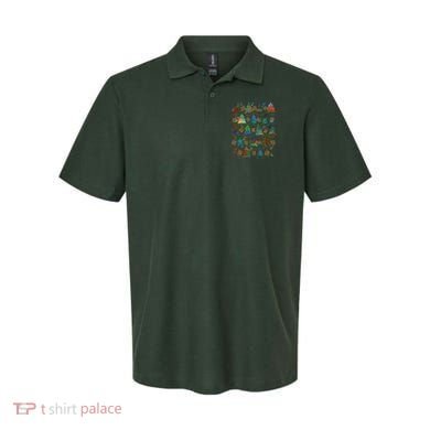 Colorful Christmas Watercolor Tree Pattern Polo