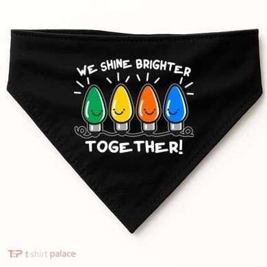 Cute Christmas We Shine Brighter Together USA-Made Doggie Bandana