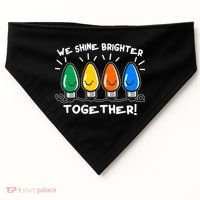Cute Christmas We Shine Brighter Together USA-Made Doggie Bandana thumb 0