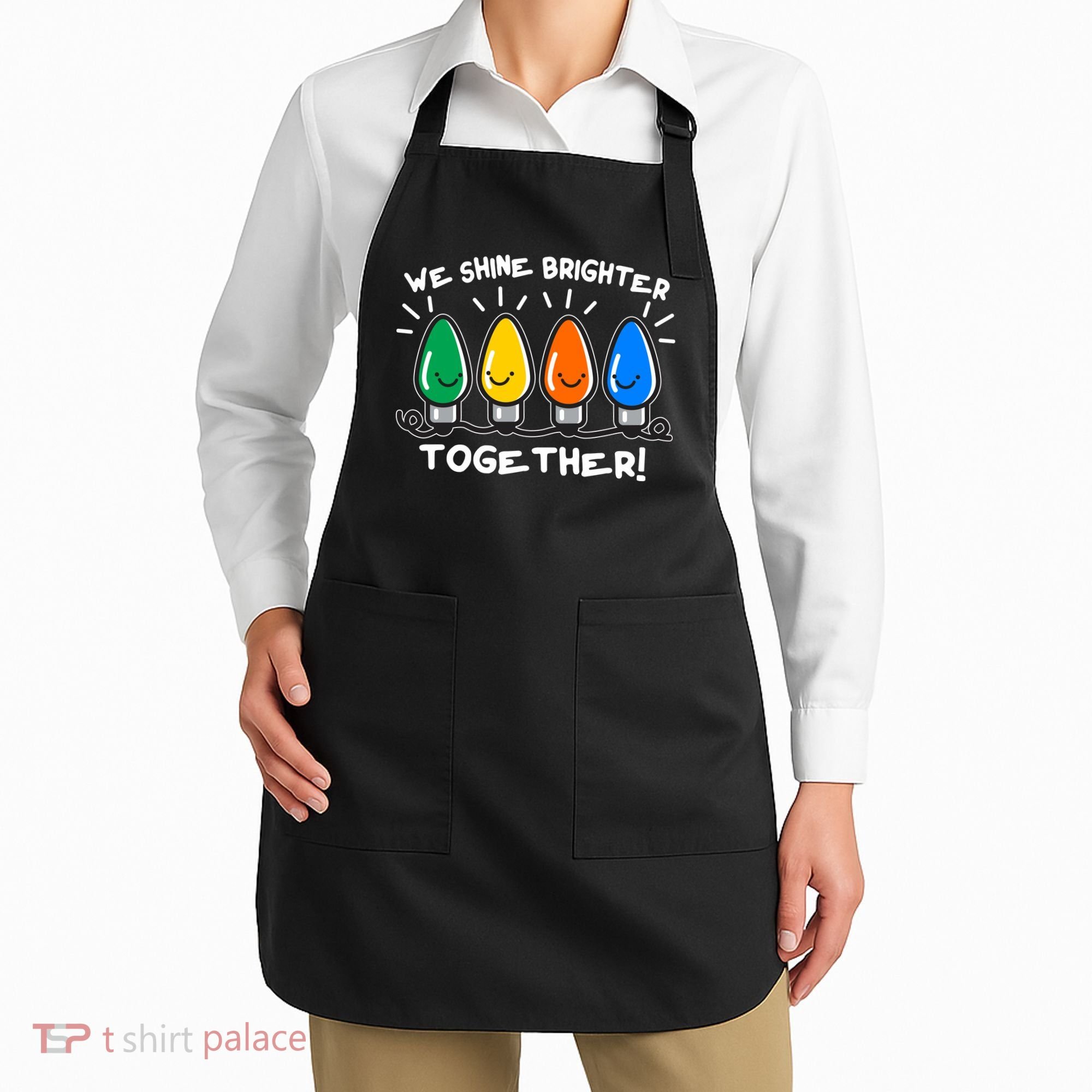 Cute Christmas We Shine Brighter Together Apron