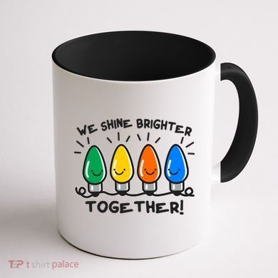 Cute Christmas We Shine Brighter Together Coffee Mug back