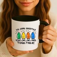 Cute Christmas We Shine Brighter Together Coffee Mug thumb 3