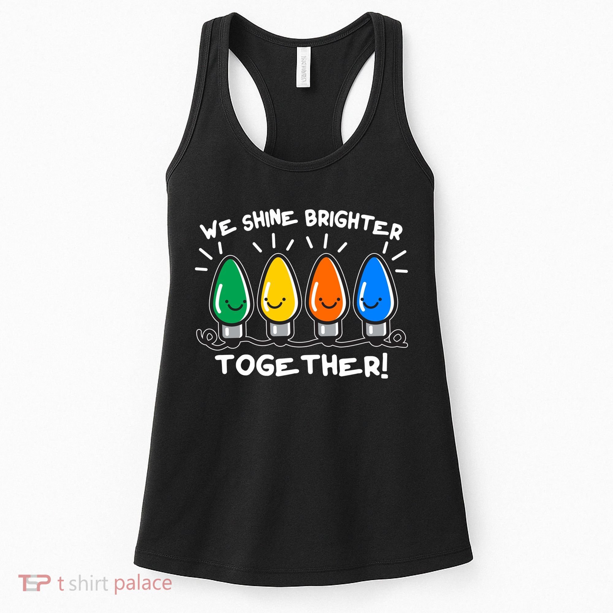 Cute Christmas We Shine Brighter Together Women's Tank Top