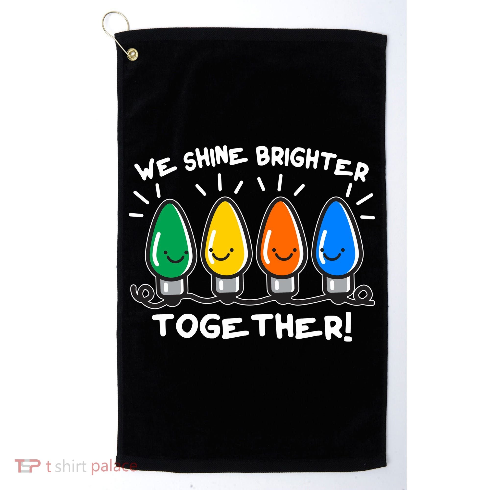 Cute Christmas We Shine Brighter Together Golf Towel