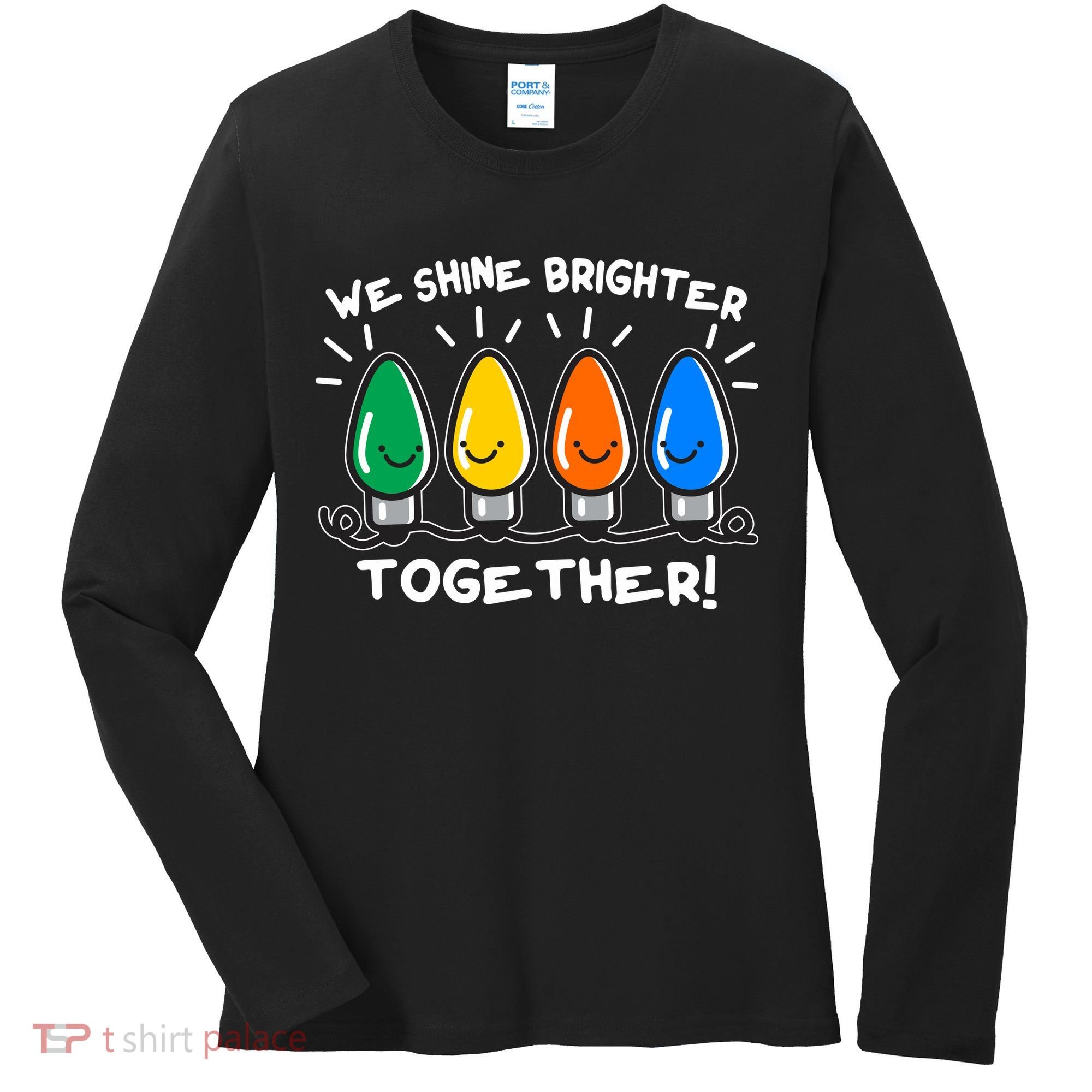 Cute Christmas We Shine Brighter Together Women's Long Sleeve Shirt