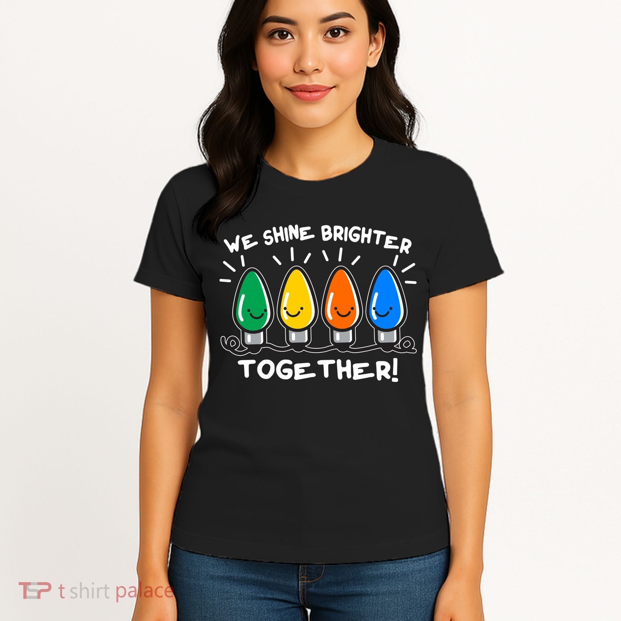 Cute Christmas We Shine Brighter Together Women's T-Shirt