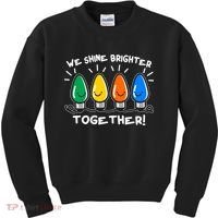 Cute Christmas We Shine Brighter Together Kids Sweatshirt thumb 0