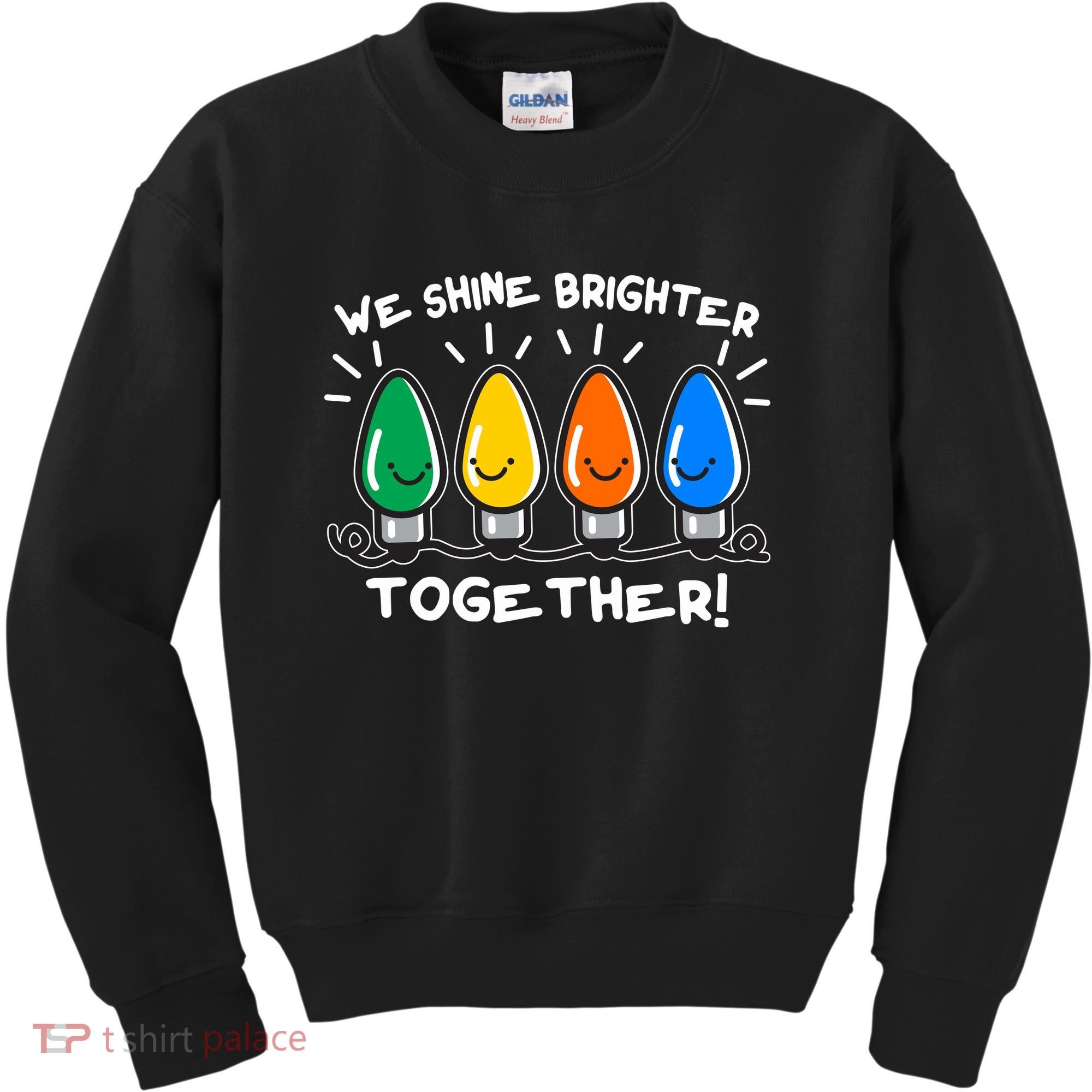 Cute Christmas We Shine Brighter Together Kids Sweatshirt