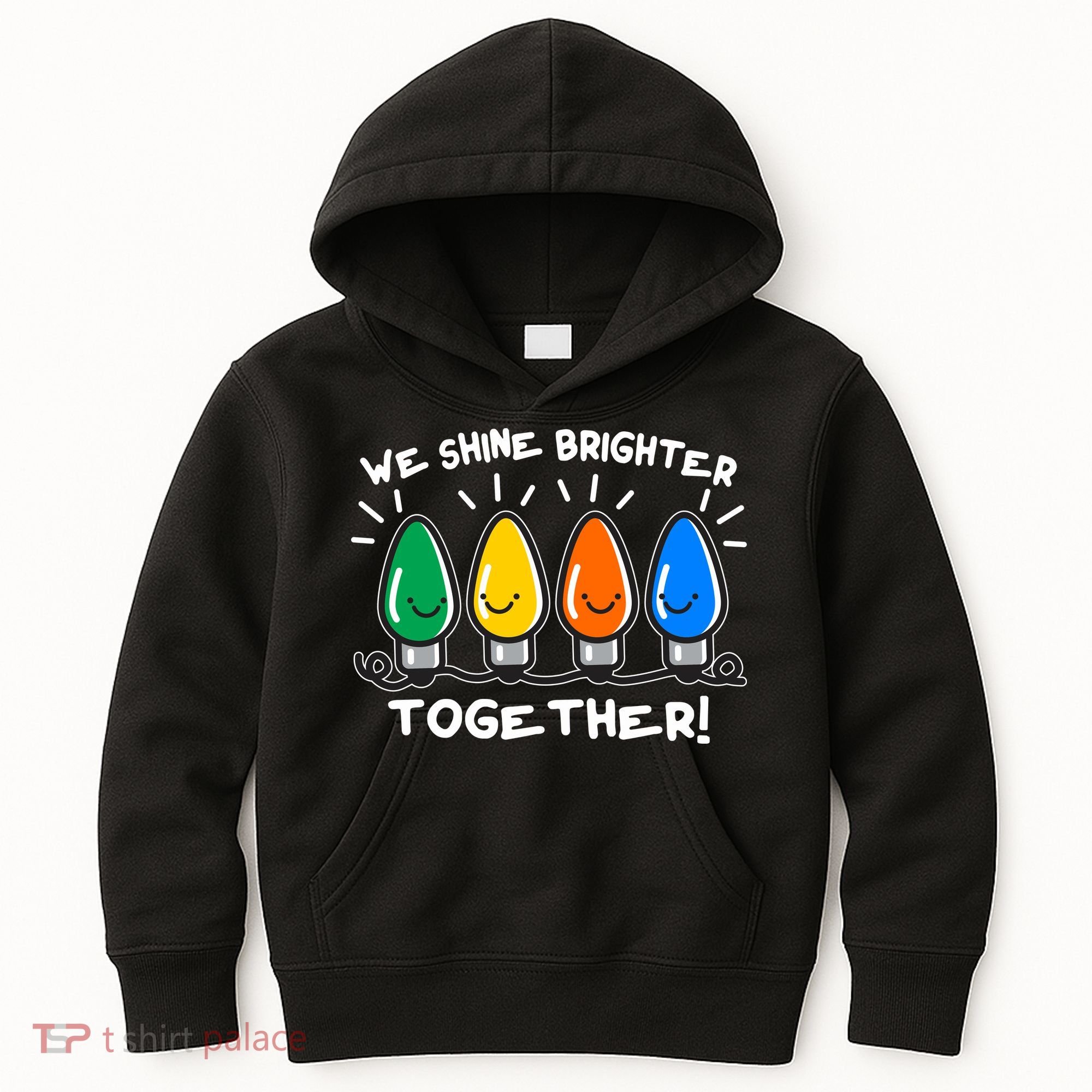 Cute Christmas We Shine Brighter Together Kids Hoodie