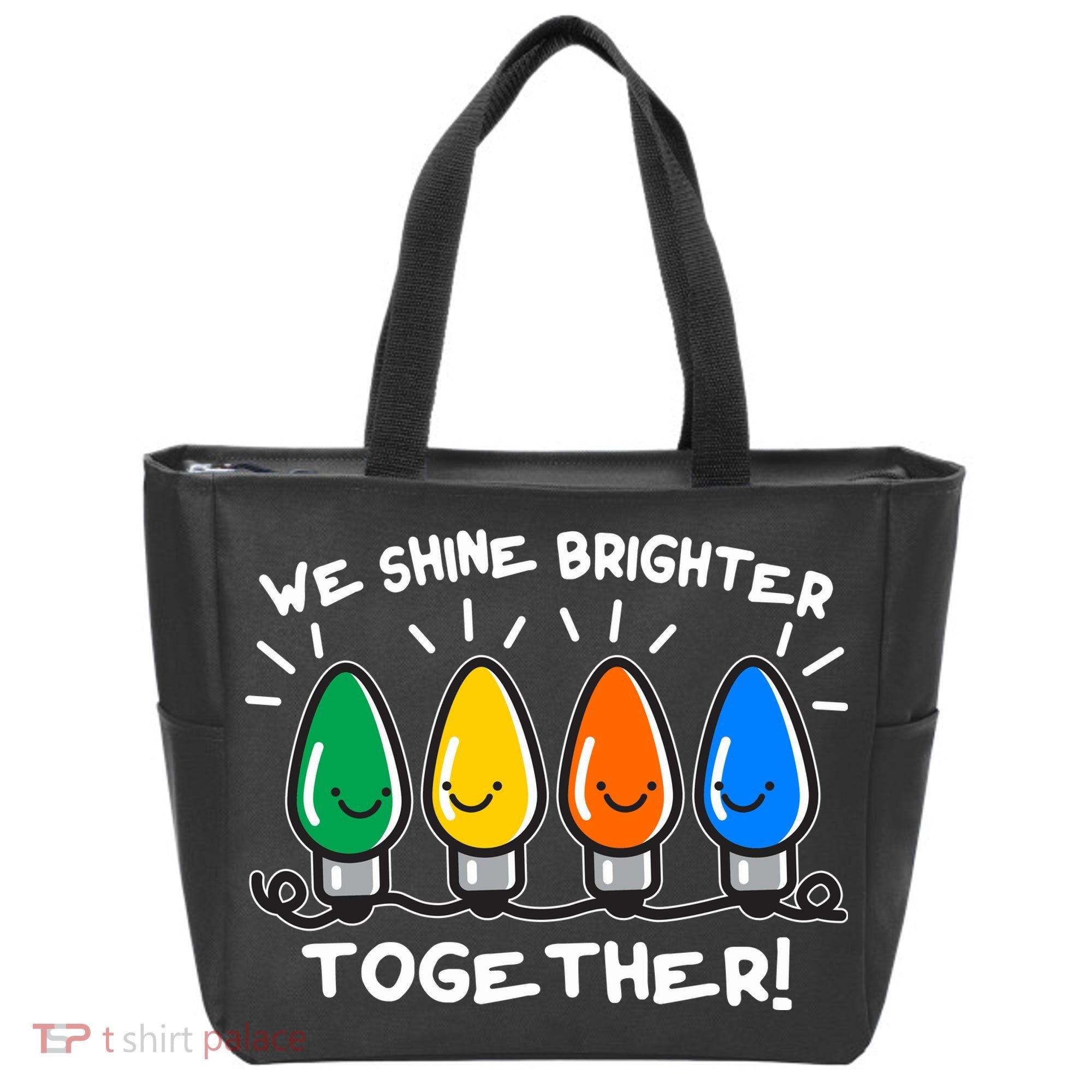 Cute Christmas We Shine Brighter Together Tote Bag