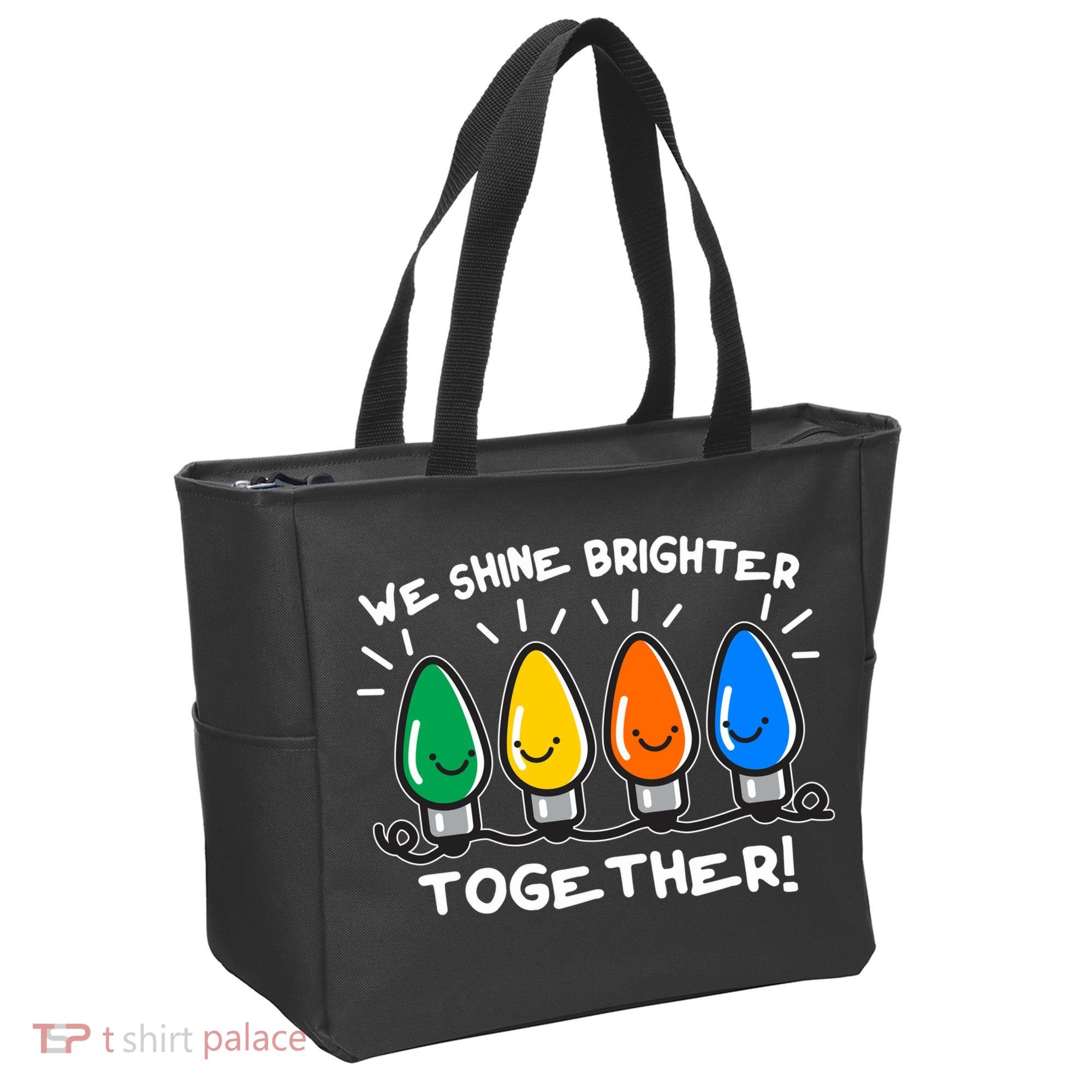 Cute Christmas We Shine Brighter Together Tote Bag