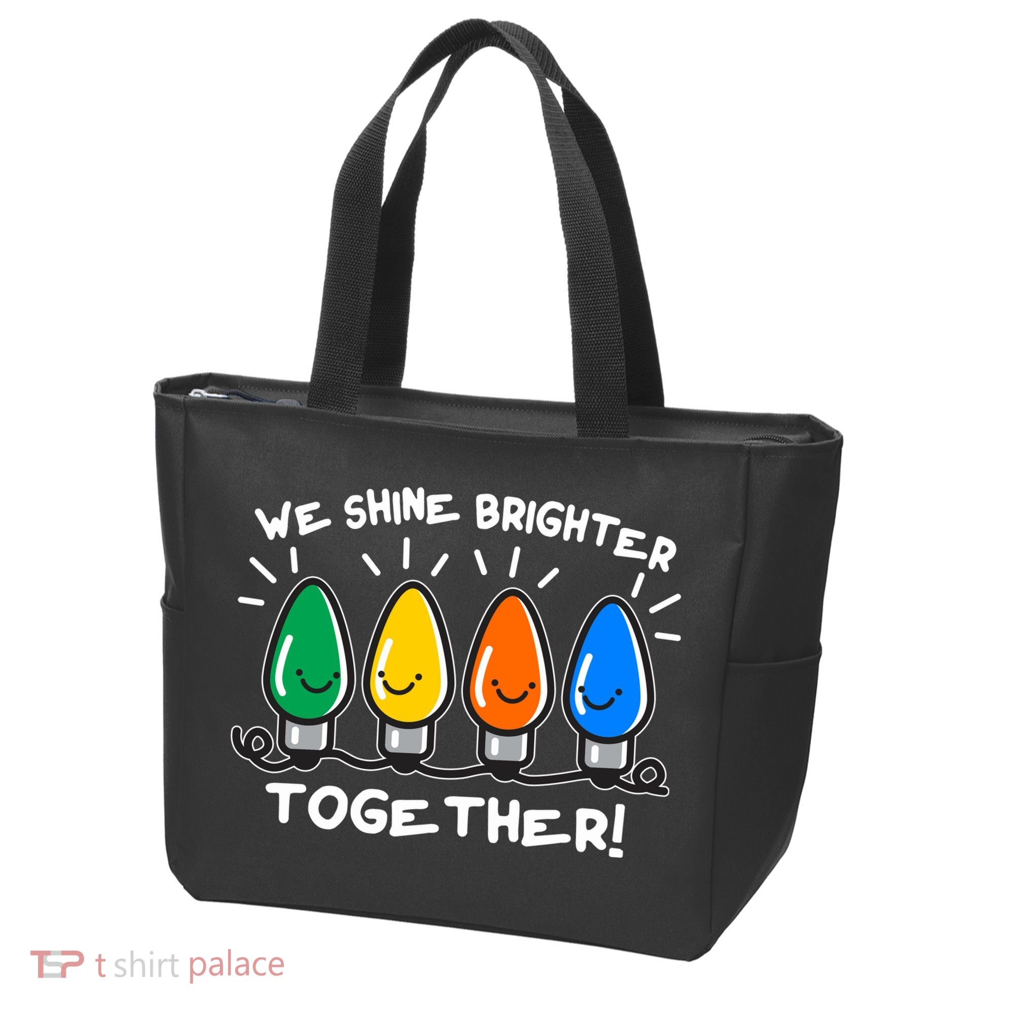 Cute Christmas We Shine Brighter Together Tote Bag