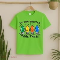 Cute Christmas We Shine Brighter Together T-Shirt thumb 2